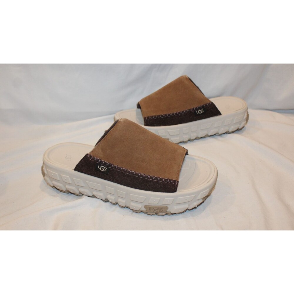 UGG Venture Daze Platform Slide Comfort Sandals Chestnut Brown Suede Men's 10